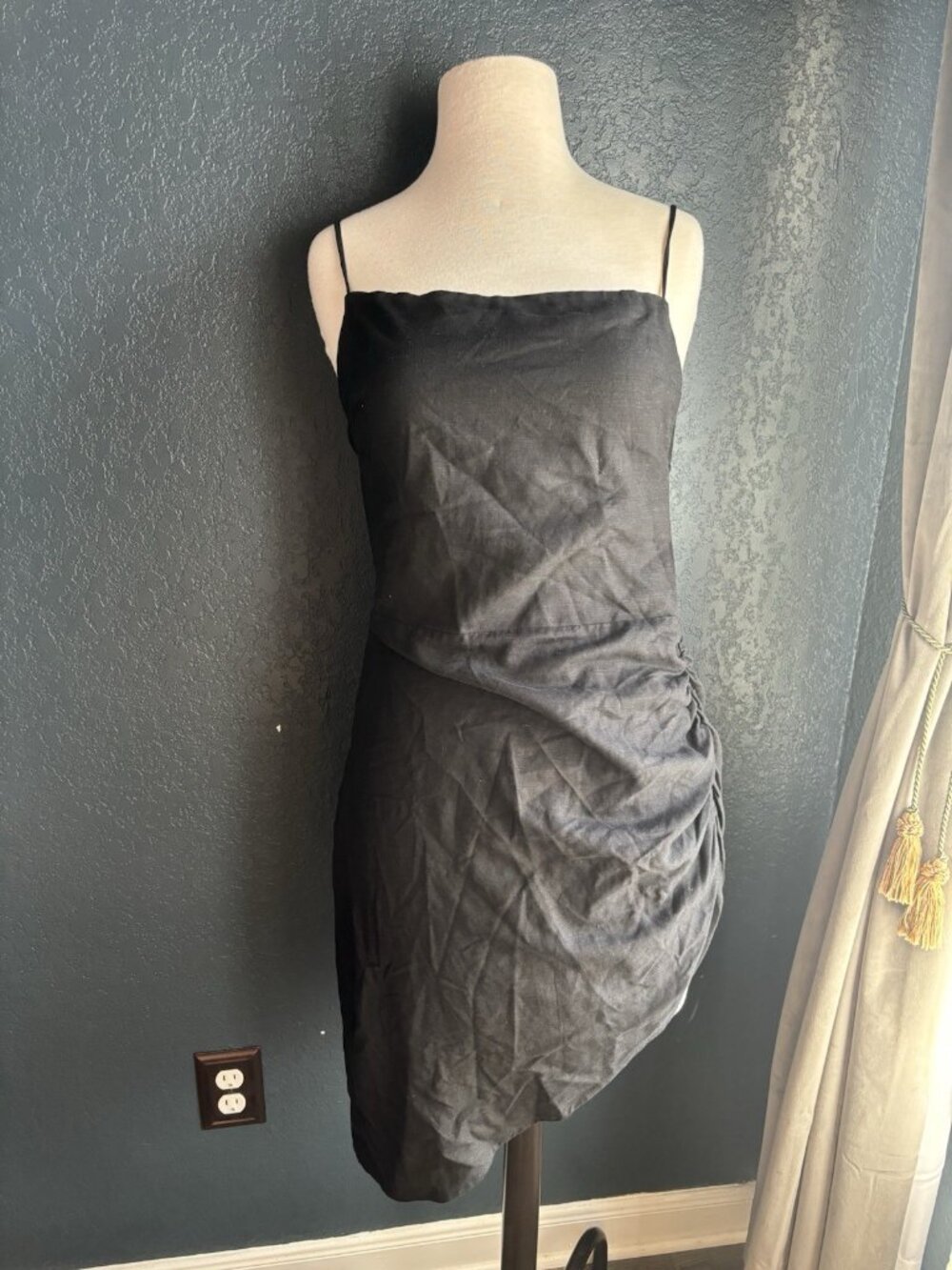 Lioness Black Backless Lace Up Asymmetrical Party Mini Dress Medium Large NWT